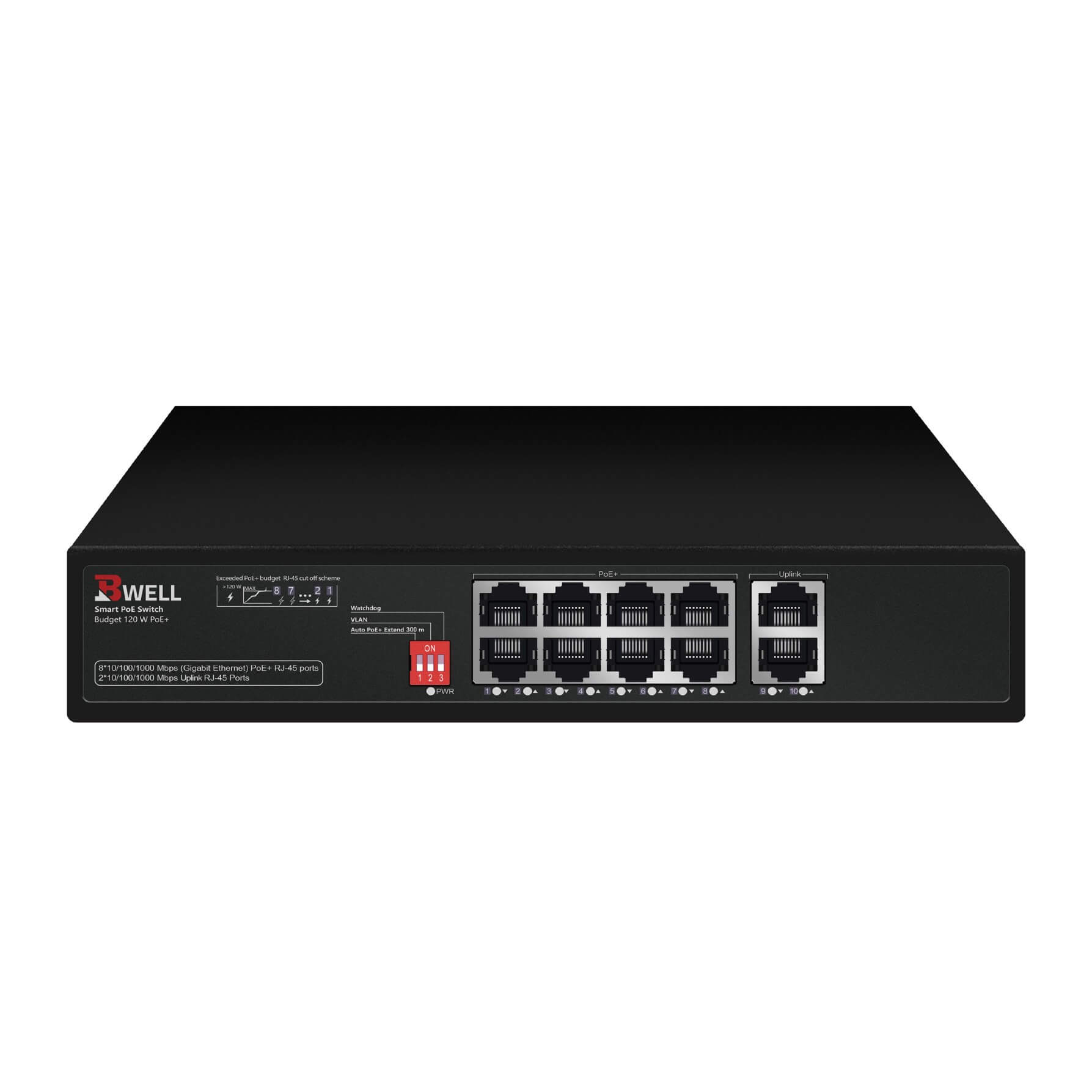 8 Port Gigabit PoE Switch  + 2 ports for connectivity