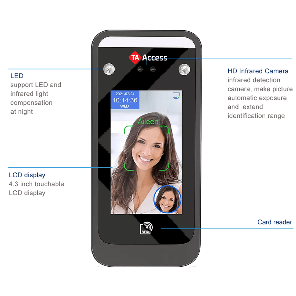 TA-AI06 Attendance and Access Control System with AI Face Recognition 