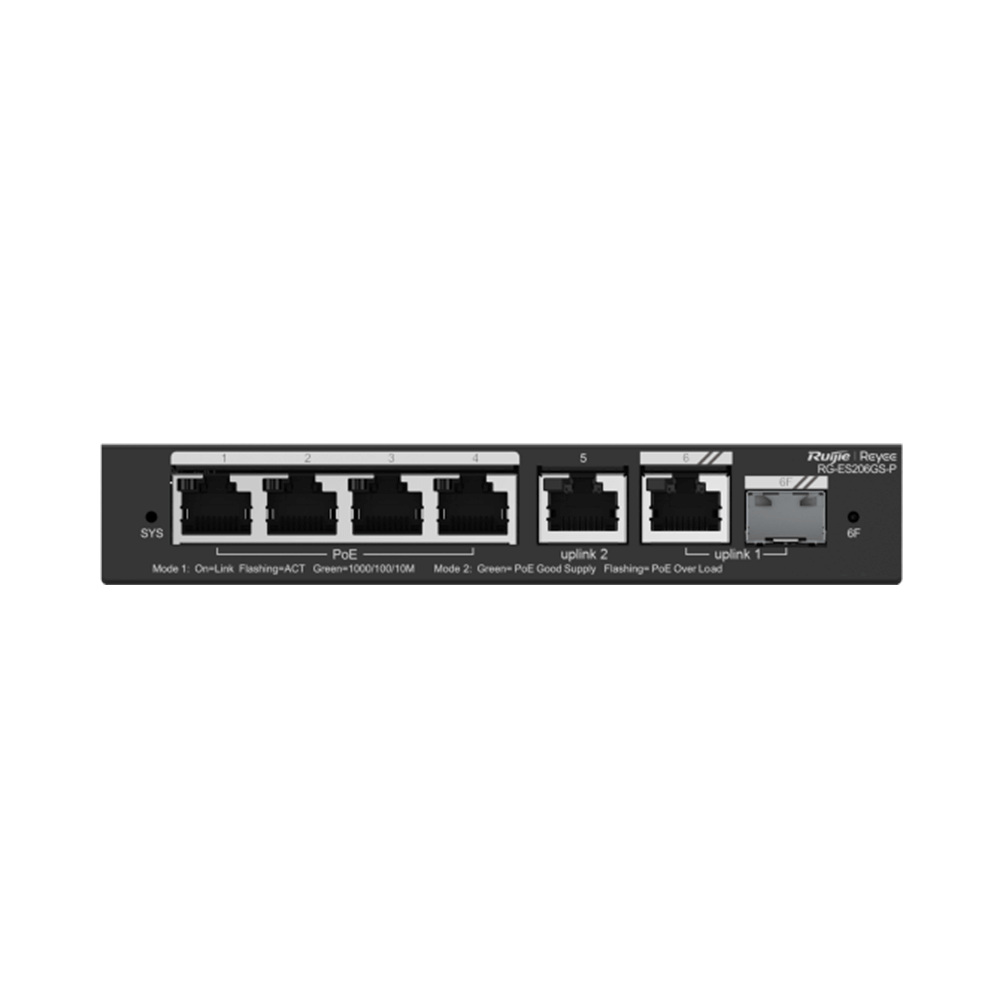 6-Port Gigabit PoE Switch RG-ES206GS-P